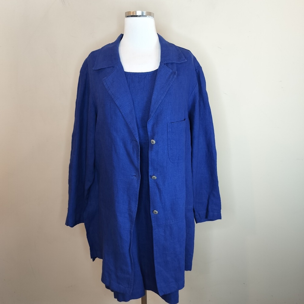 Studio Ease Linen Dress + Jacket Set Outfit Two Piece